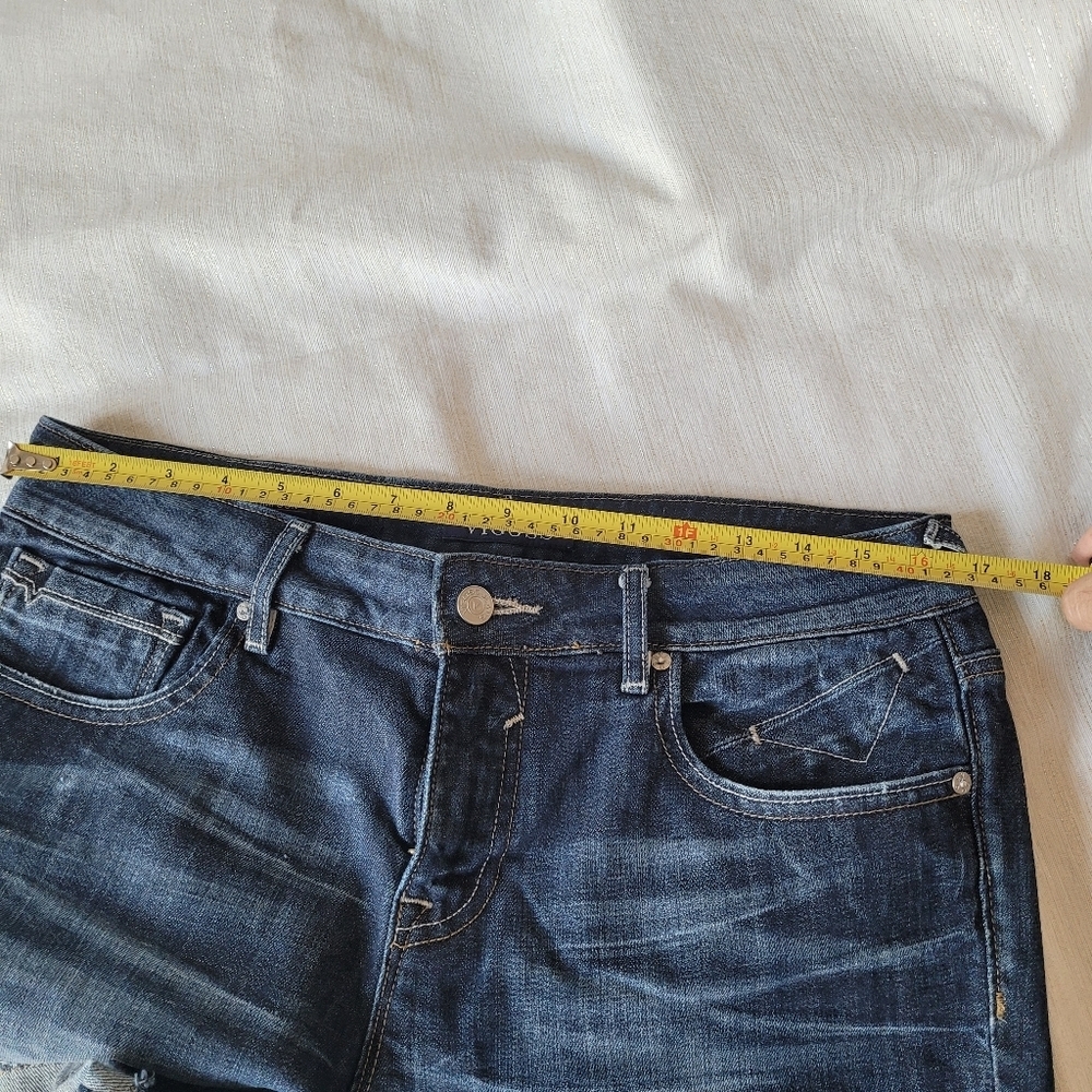 Vigoss Women's Dark Indigo Rolled Hem Denim Shorts Size Waist 31 Length 3 - Picture 10 of 12